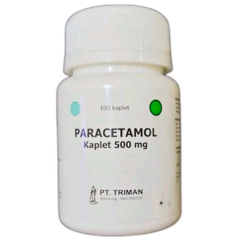 PARACETAMOL Kaplet 500mg (100's /Botol) - TRIMAN | Pamol 500mg
