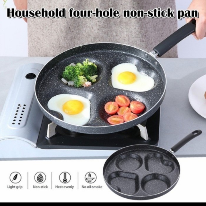 Teflon Penggoreng Telur/Wajan Cetakan Telur/kue 4 Lubang