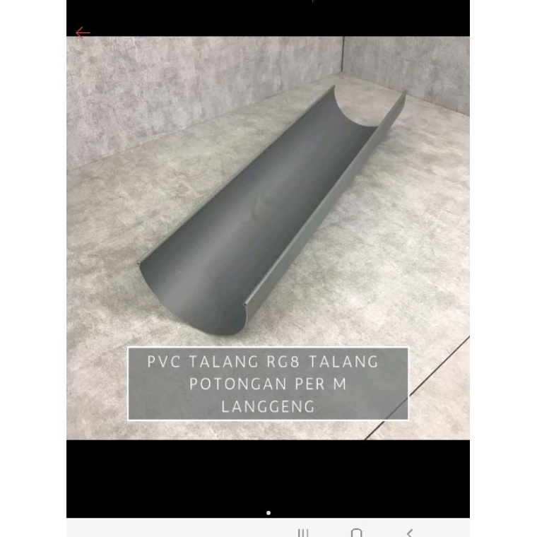 TGc Talang Air PVC Talang Pipa Pakan HR RG 8 8 Inch 1mtr 1meter 1m Setengah Lingkar l Premium