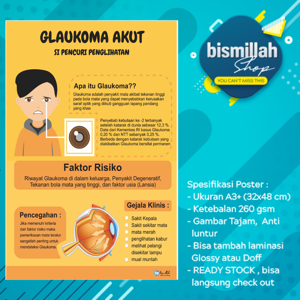 Poster kesehatan Glaukoma Akut