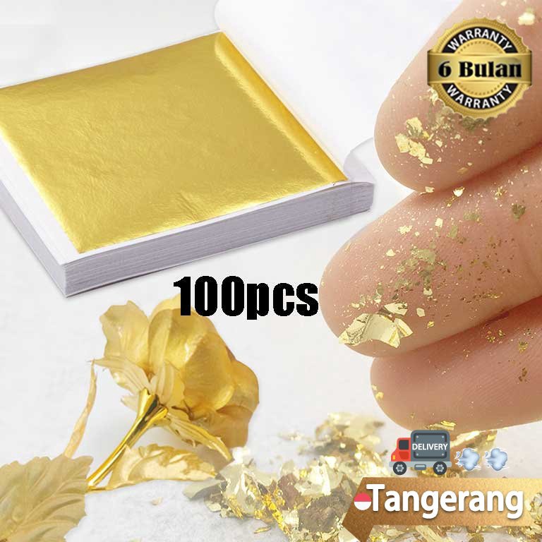 Langsung Beliii Gold Foil Leaf 1Pcs Gold LeafKertas Gilding Gold Flakes Foil Kertas Foil Emas
