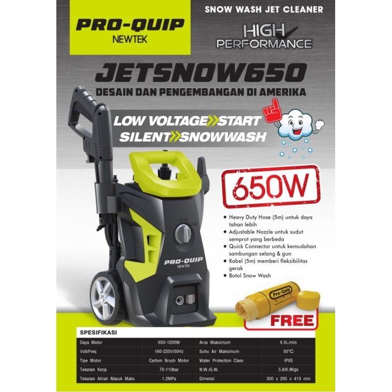 Jet Cleaner PRO-QUIP JETSNOW650 / Mesin Steam Mobil Motor PRO-QUIP JETSNOW650 / Mesin Cuci Mobil Mot