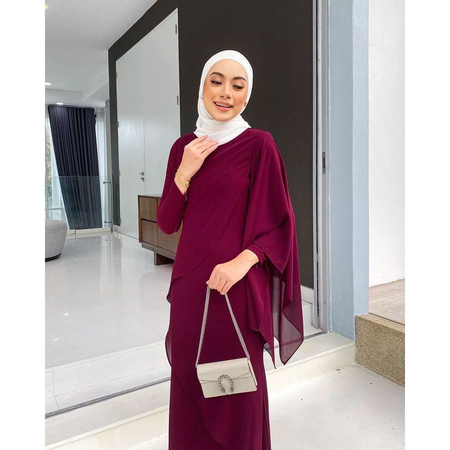Gamis Pesta Mewah Elegan Lily Dress AF Size M L XL XXL Bahan Ceruty Babydoll Full Furing Dress Wanit