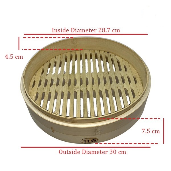 Dimsum Steamer 30cm/ Bamboo Dimsum/ Kukusan Bamboo/ Klakat Bamboo - HKG (Made in China)