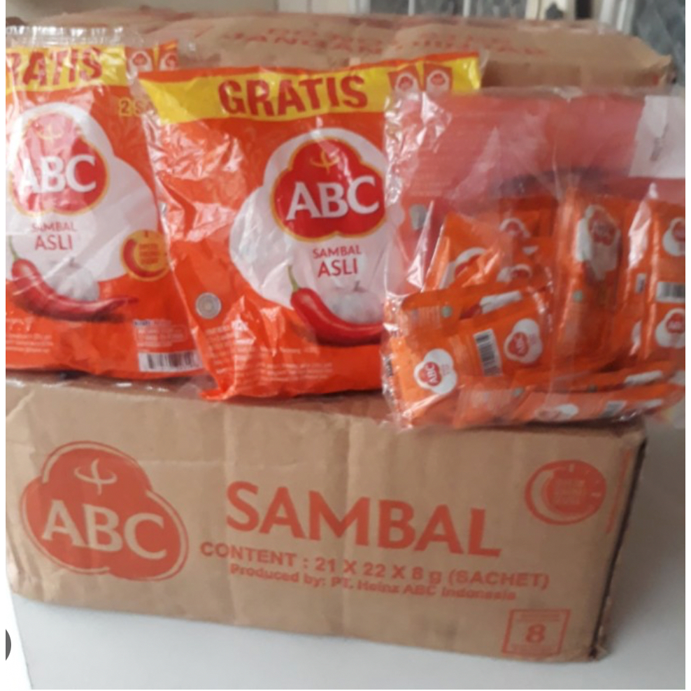 

Sambal ABC Sachet 21 x 24 x 8g Dus / Sambel ABC Bungkusan / ABC Sachet