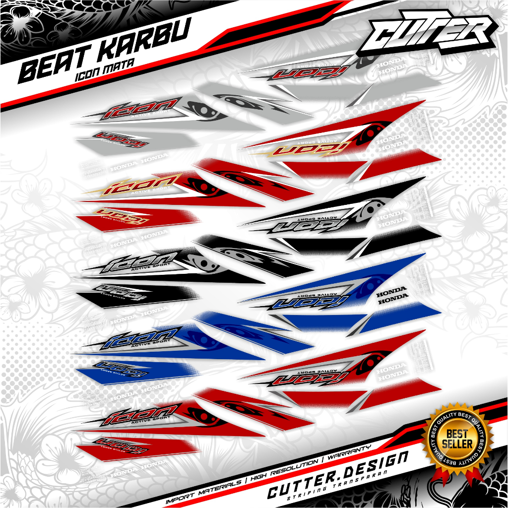 STRIPING TRANSPARAN BEAT KARBU icon mata