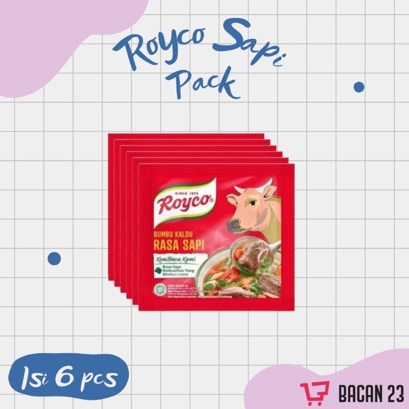 

Royco Sapi Pack ( Isi 6 Pcs) / Bumbu Kaldu Instan / Bacan 23