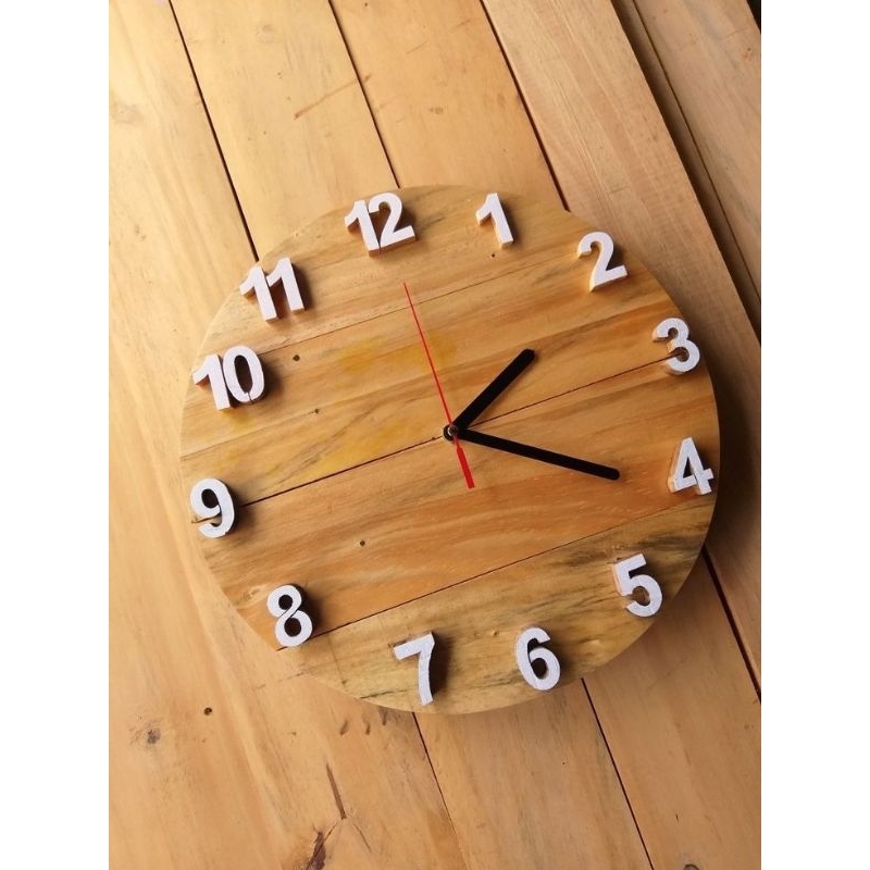 jam dinding kayu jati/ jam dinding aesthetic/ wooden clock