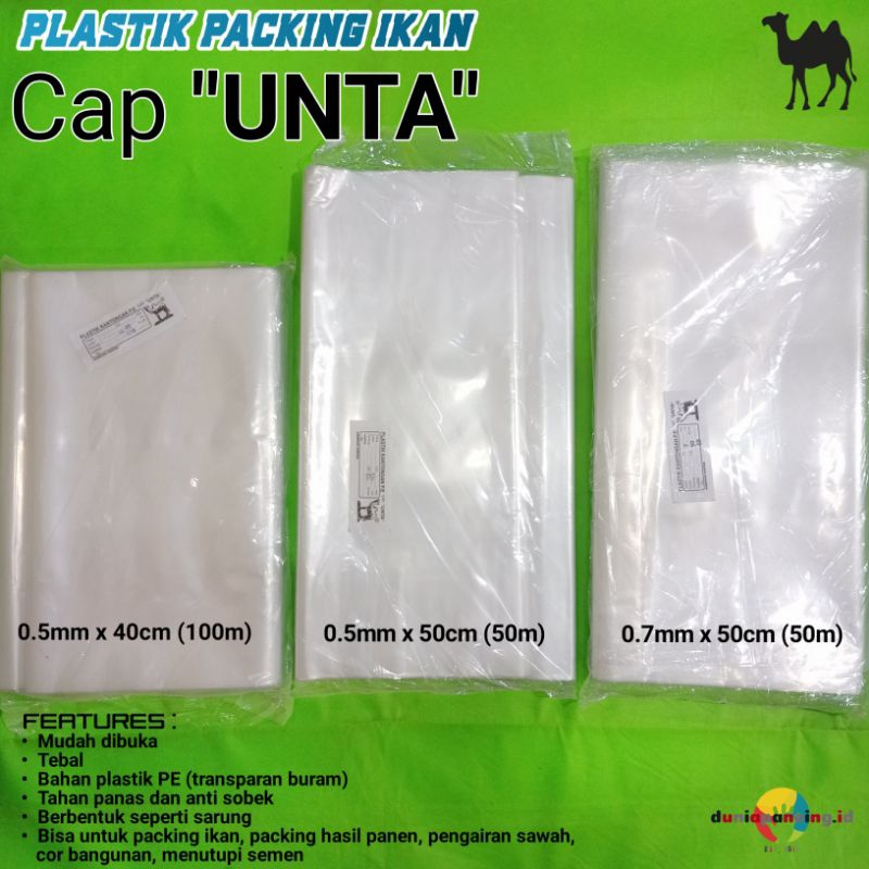 1 roll Plastik kantongan PE cap UNTA untuk packing ikan packing hasil panen kebun untuk cor bangunan