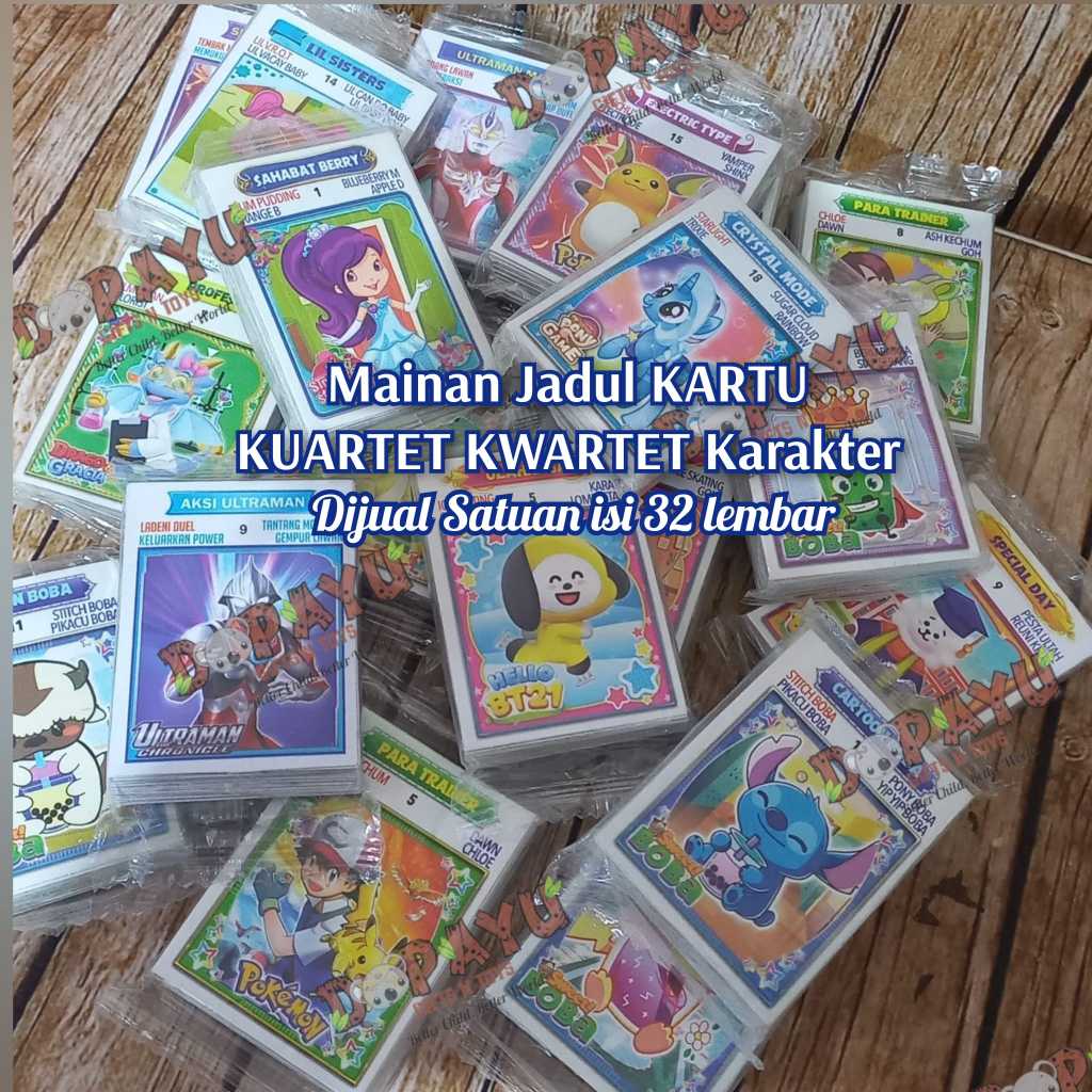 Mainan KARTU KUARTET KWARTET Karakter Mainan Jadul Tradisional Anak Family Game