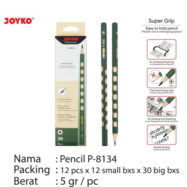 

( 12 batang ) P8134 Pencil Pinsil Pensil 2B Motif P-8134 Joyko