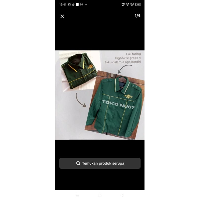 Jasket NU NAHDLATUL ulama warna army