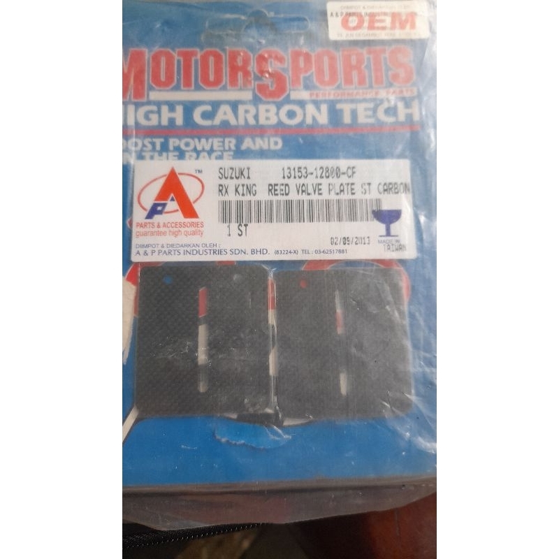 red valve/lidah membran satria 2 tak rk king carbon