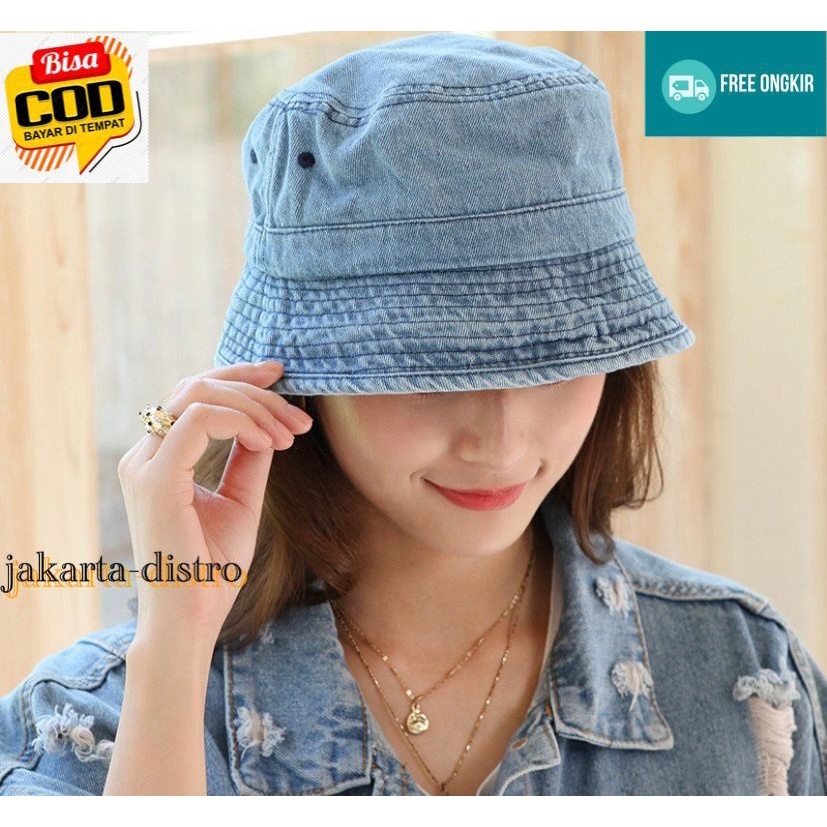 Promo Topi Bucket Levis Denim Polos Pria Wanita Original Termurah Model Terbaru Keren Kekinian Ori A