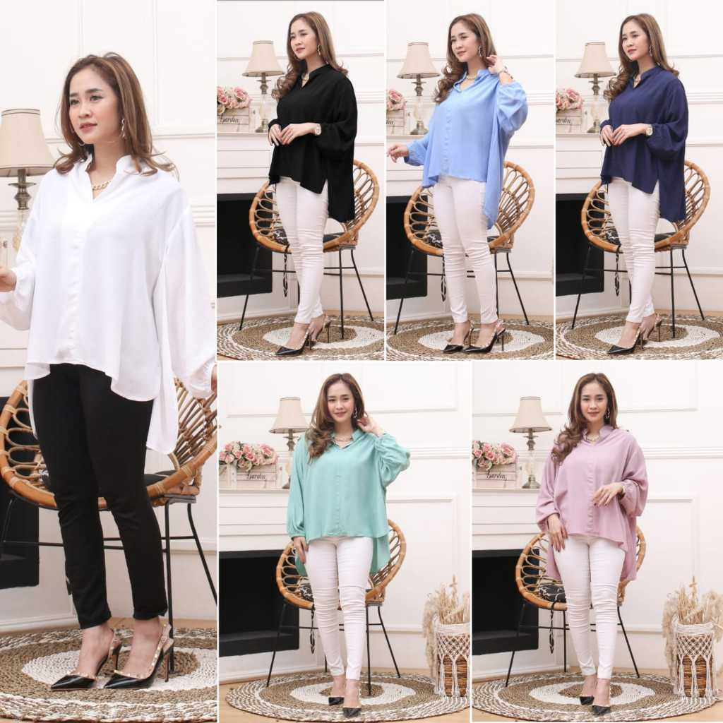 KEMEJA BLOUSE OVERSIZE RAYON CRINKLE
