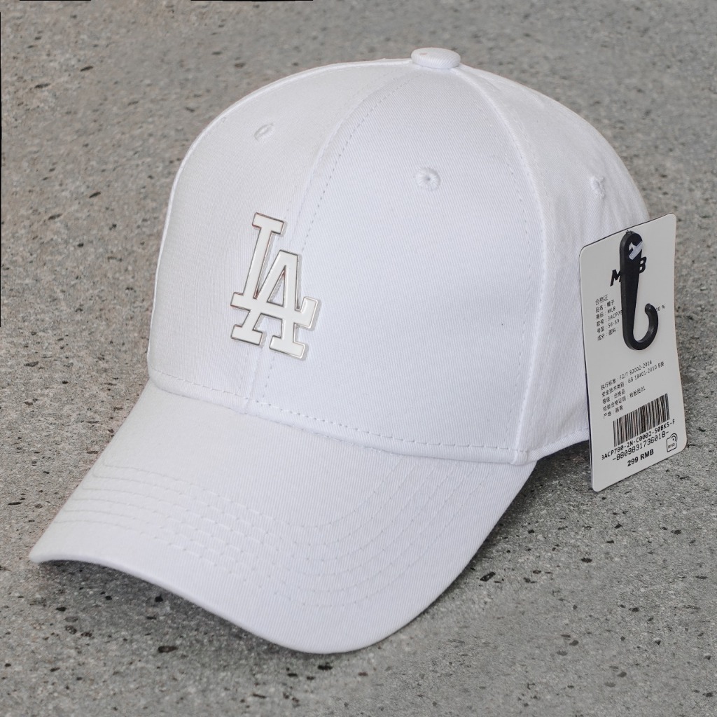 Topi LA MLB Baseball Pria Logo Metal Plat Besi Mirror ORIGINAL FULL TAG