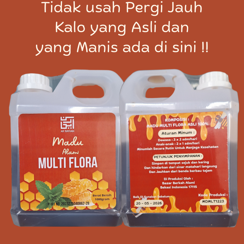 

Madu Alami Multi flora - Multiflora 1kg - Asli 100% product Ar Rayhan