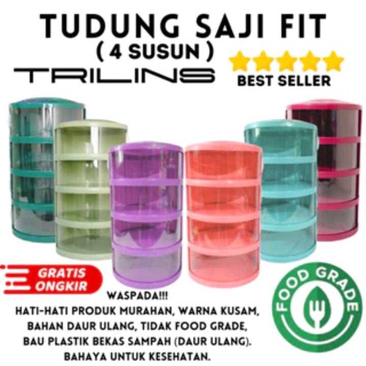 TUDUNG SAJI 4 SUSUN (TEMPAT PENYIMPANAN MAKANAN) FOOD GRADE MEREK TRILINS