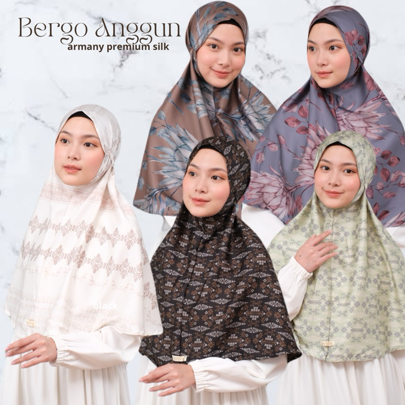 BERGO ANGGUN BATCH 4 - bergo tali motif armany silk premium