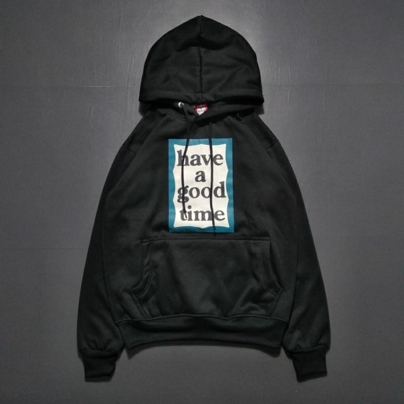 Jaket Pullover Hoodie A HAVE GOOD A TIME  black WARS Basic Premium Distro - Sweater Hoodie Unisex M 