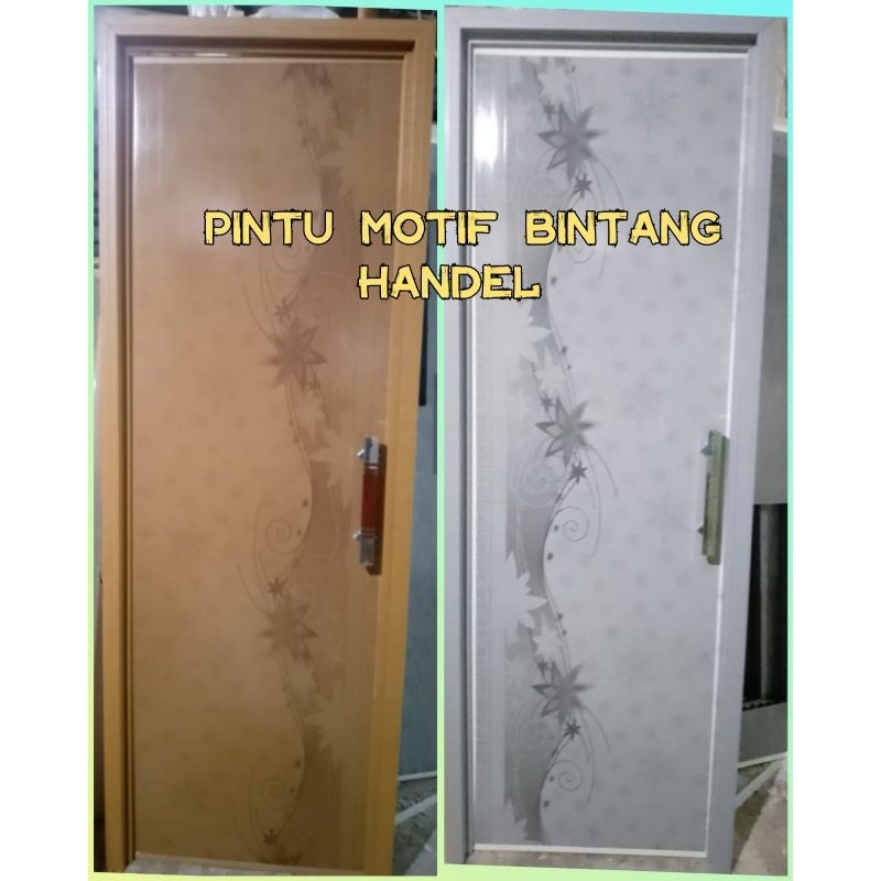PINTU PVC HANDLE MOTIF DAUN BINTANG