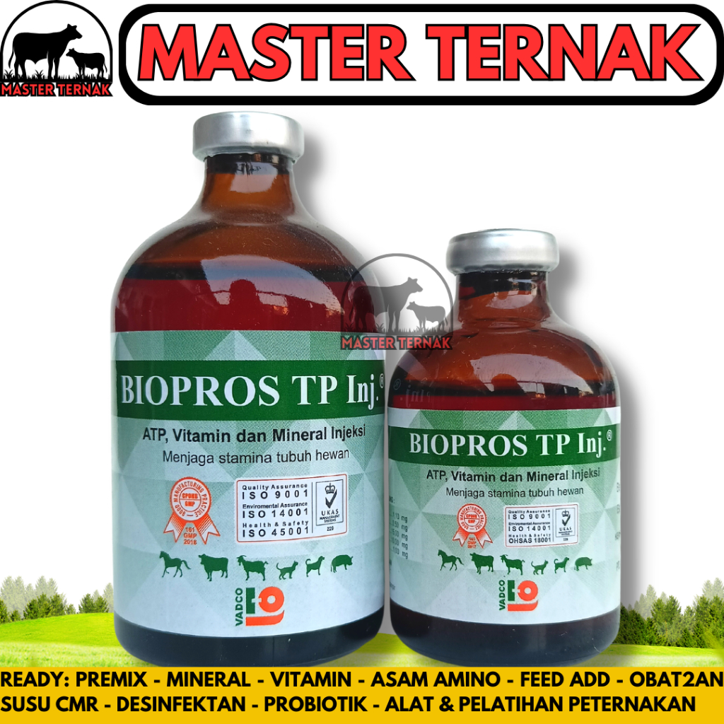 BIOPROS TP 100 ML &amp; BIOPROS TP 50ML - Vitamin Mineral ATP Stamina Pasca Sakit Hewan Sapi Kambing Kuda Kucing Like Biosan TP