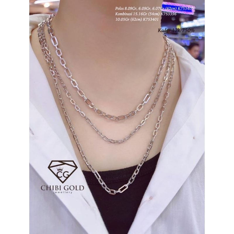 CHIBIGOLD - Kalung emas Nori kotak emas 750 kadar 17k - CHIBIGOLD
