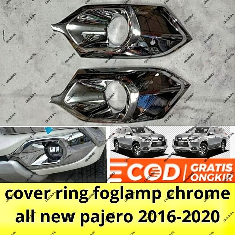 Cover ring foglamp all new Pajero 2016 2018 2020 chrome