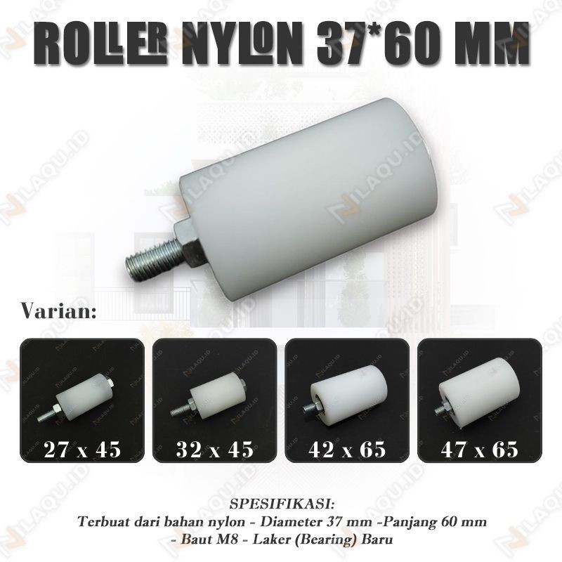 Roda Roller Pintu Roda Nilon Nylon Pagar Stainless 37 x 60 mm