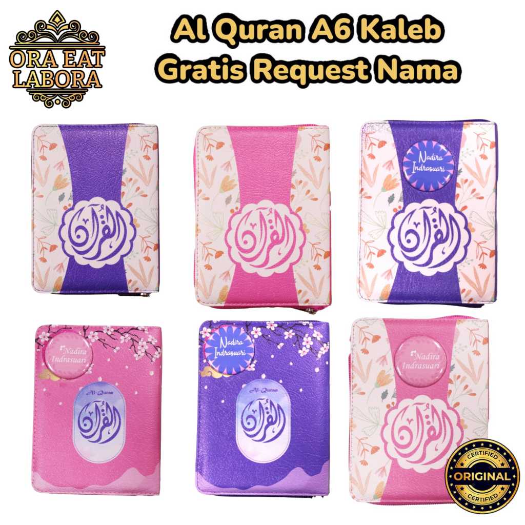 [Variasi Al Quran] - Al Quran A6 Kaleb Al Quran Custom Nama Gratis Al Quran Polos dengan Dompet Resl