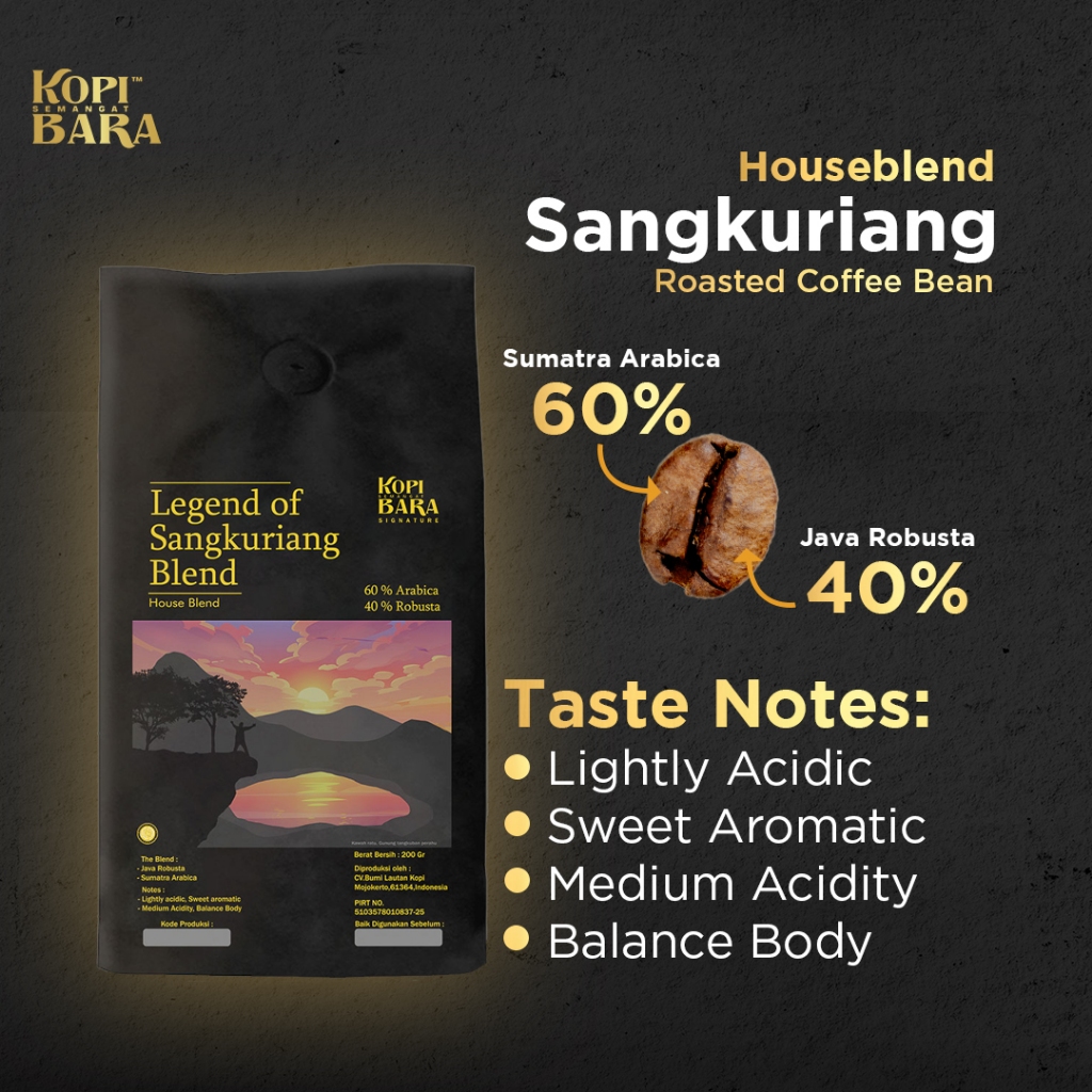 

Kopi Biji Kopi Bara Sangkuriang Blend 200gr