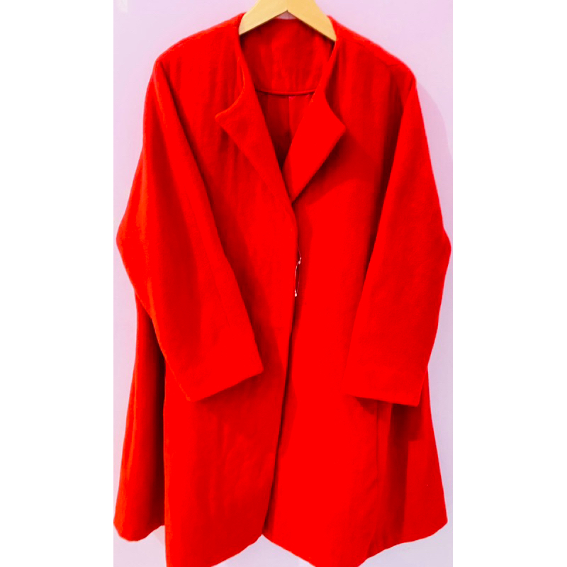 LONG COAT WOOL WINTER RED MEGAR BULU ALPACA HALUSSS LD 125-FREE Pnjg 105 NEWW EXTOKO MERAH MEMBAHANA