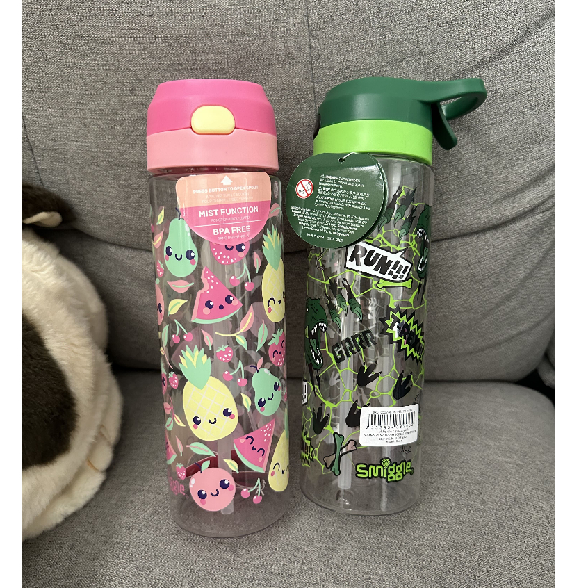 Botol minum smiggle water bottle original 700ml motif dino buah