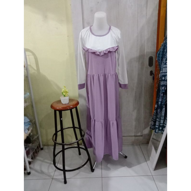 Gamis susun kombinasi