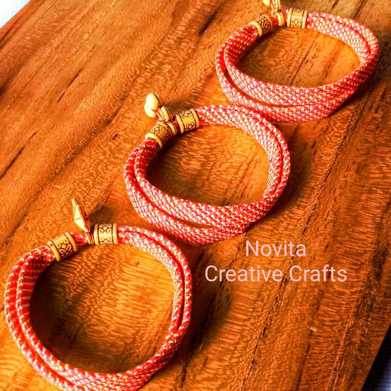 gelang motif 2 layer / gelang tali prusik pipih / gelang tangan