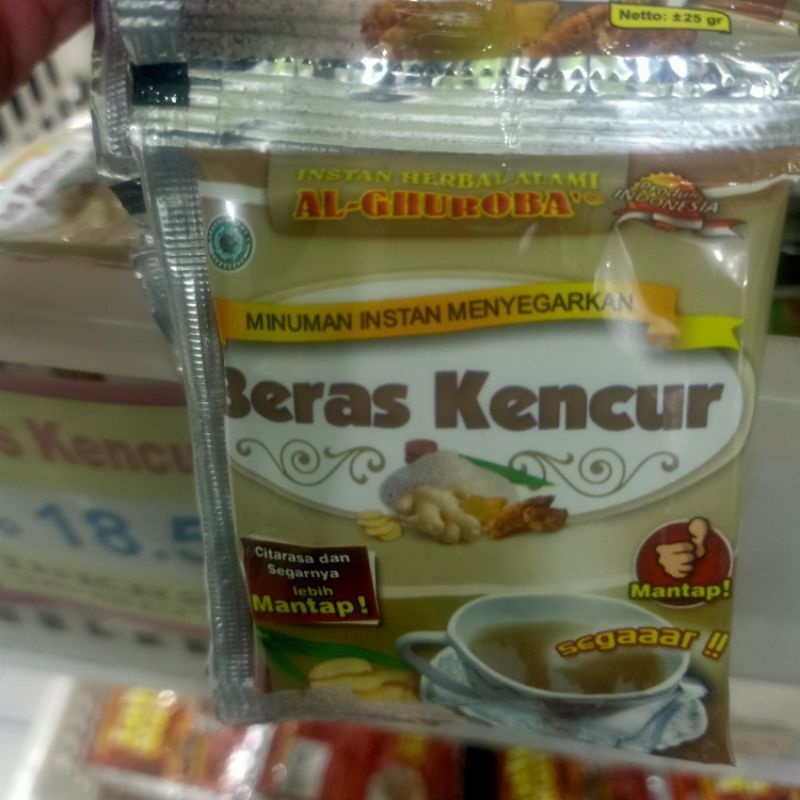 

10 Sachet Beras Kencur Minuman Kesehatan Instan Herbal Sachet Al-Ghuroba 25 gr