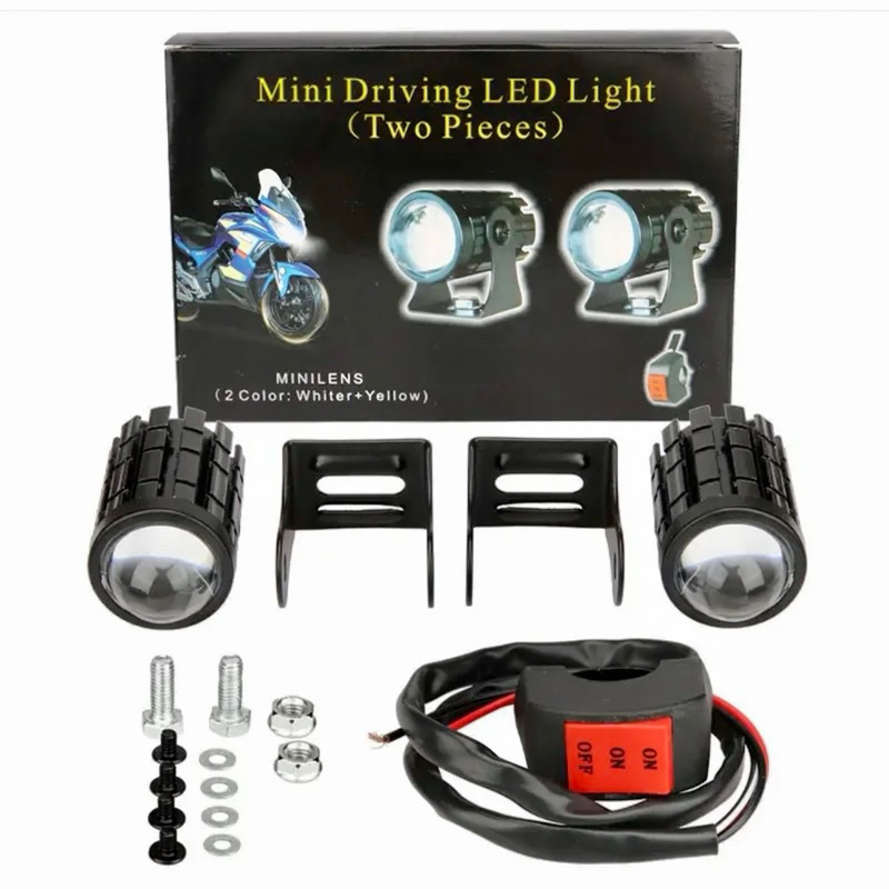 Lampu Tembak Sorot Led Laser D2 + Saklar 12-80v Universal Motor Mobil Vario mio beat supra scoopy ae