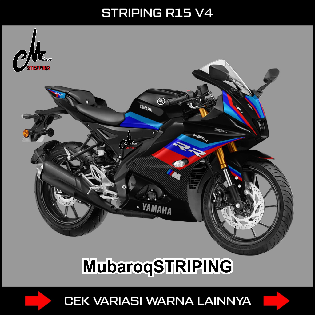 Decal Striping R15 V4 BMW HP4 / Stiker Motor Yamaha R15M Connected / Sticker Stock Decals r15 V4 Con