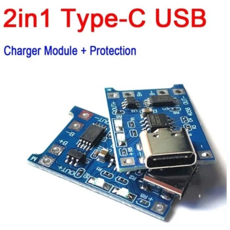 Modul TP4056A TP4056E Micro USB Type-C Charger 18650 Baterai Lithium 5V 1A Protection