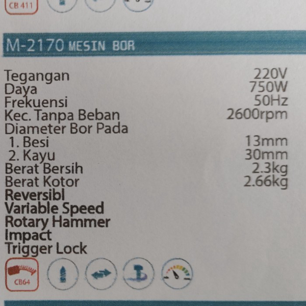 mesin bor listrik M-2170 MODERN Berkualitas