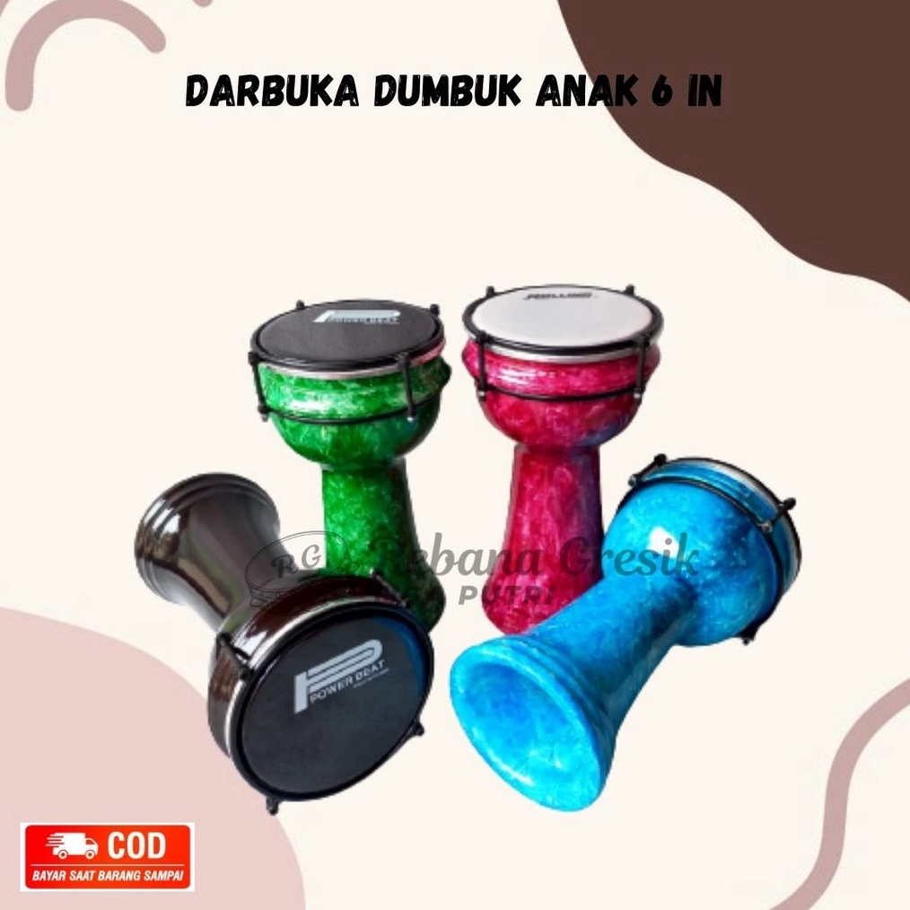 Dumbuk Pinggang Darbuka Anak Kecil Mika 6 inch Dumbuk Hadroh darbuka 6 inch Kayu Mahoni murah