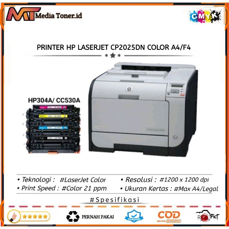 Printer Hp Laserjet Color CP2025DN Duplex Network A4 F4 bergaransi