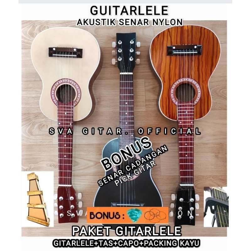 MALL GITARLELE GITAR JUNIOR SENAR 6  UKULELE SENAR 6  GITAR MINI KECIL 6 SENAR  GITAR LELE SENAR 6  