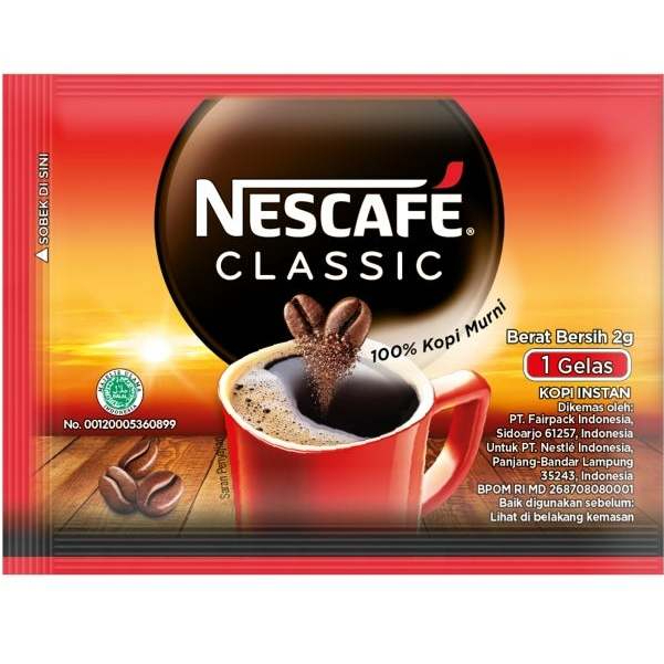 

NESCAFE Classic Kopi Instan Kopi Hitam 2g Sachet 10pcs