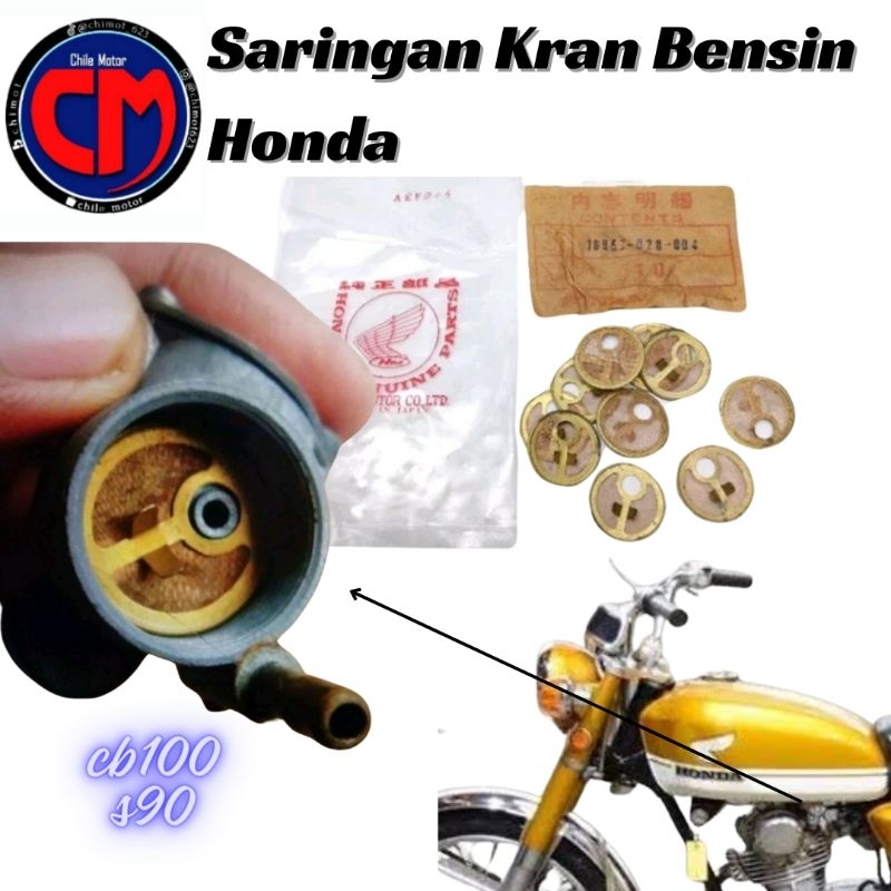 Saringan Filter kran bensin honda  16957-028-004 s90 cb100 cb125  cb175 cb200 cb125 twin cb200 xl125