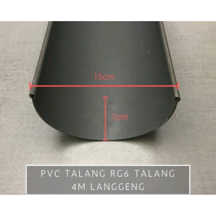 Talang Air PVC Langgeng HR 6 6 Inch 4m 4meter 4mtr Setengah Lingkar  L