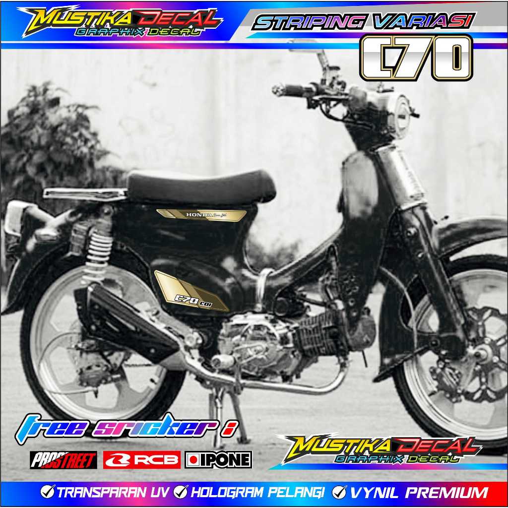 STRIPING VARIASI HONDA C70 / STICKER LIST VARIASI MOTOR HONDA C70
