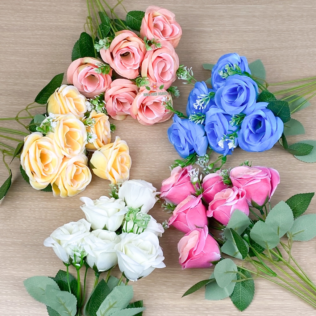 Bunga Kuncup Tropis Asia Rose Artificial Bunga Artificial/Bunga Plastik/Bunga Dekorasi/Dekorasi Pern