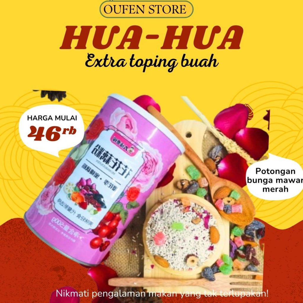 

Ou Fen Lotus root powder bubuk akar teratai sarapan diet sehat 500gr varian HUA HUA Extra buah&kacang