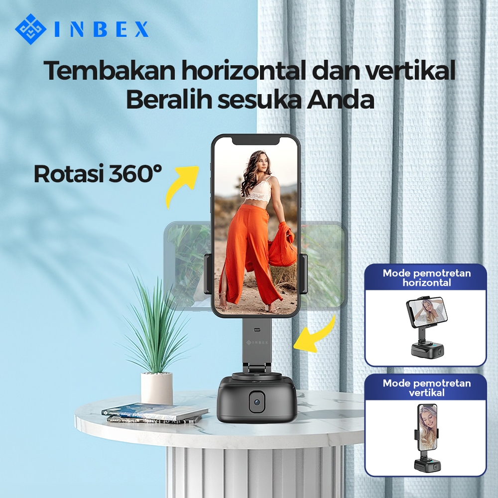 INBEX IG1 Gimbal Face Tracking Auto 360° Dengan Fungsi Powerbank  Kontrol Gerakan Handphone Gimbal-5